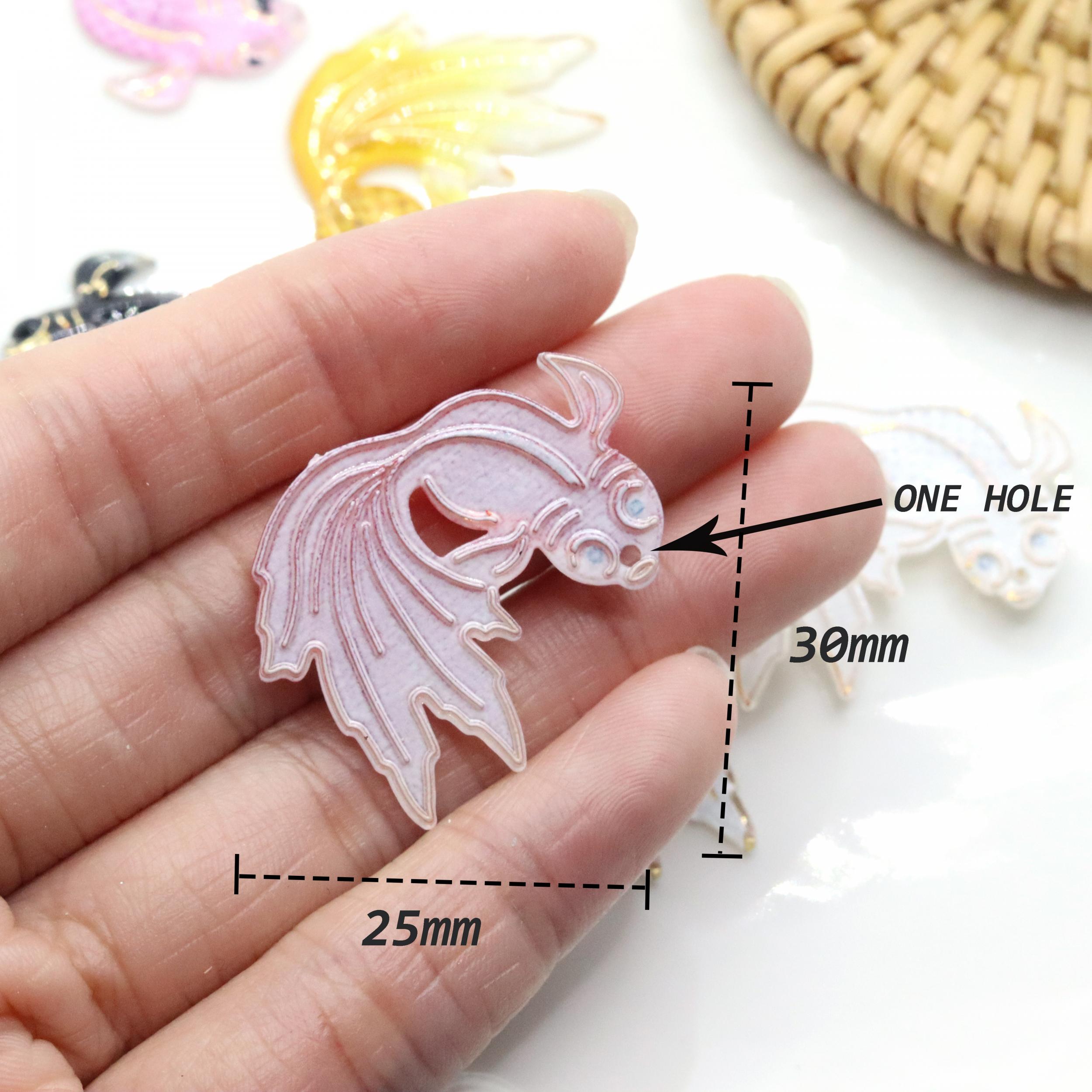 Bling 9pcs Resin Goldfish FlatBack Rhinestone Craft Appliques